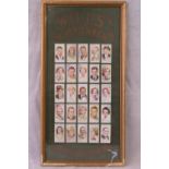 A framed Wills Cigarettes advertising 25-card montage of 'famous actors of the day.