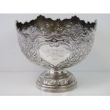 A superb HM silver rose bowl weighing 27.1 oz and marked for Sheffield 1904.