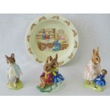 A Beswick figurine of Beatrix Potter's Johnny Town-Mouse (9cm high) together with two Royal Doulton