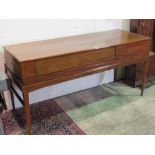 An early 19th century mahogany box piano case and stand,