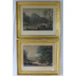 Two late 19th century colour engravings depicting idyllic classical scenes; sight size 38cm x 52cm.