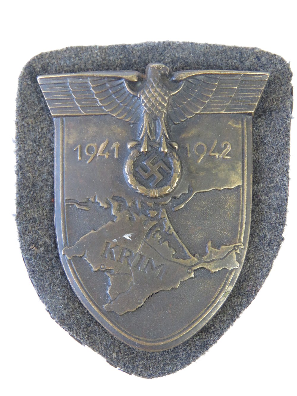 A WWII German "1941-1942" Krim shield.