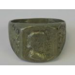 A WWII German infantry yellow metal ring