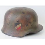 A WWII German Lufftwaffe helmet with dou