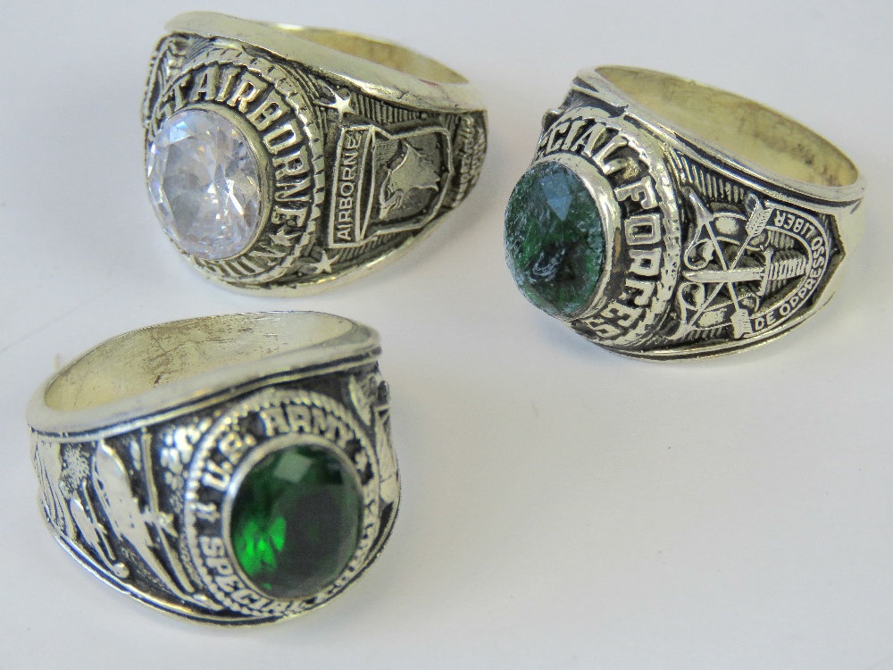 Three US Special Forces class rings.