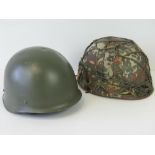Two contemporary military helmets from t