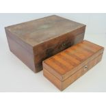 A late 19th century mahogany trinket box