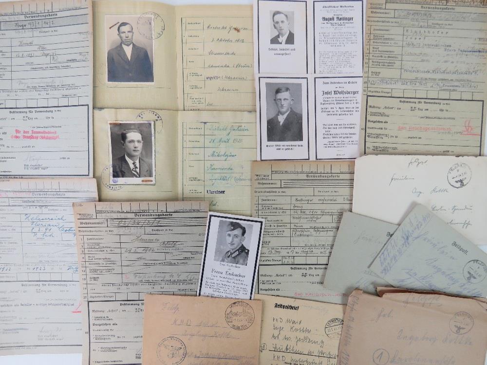 A collection of WWII German documents in