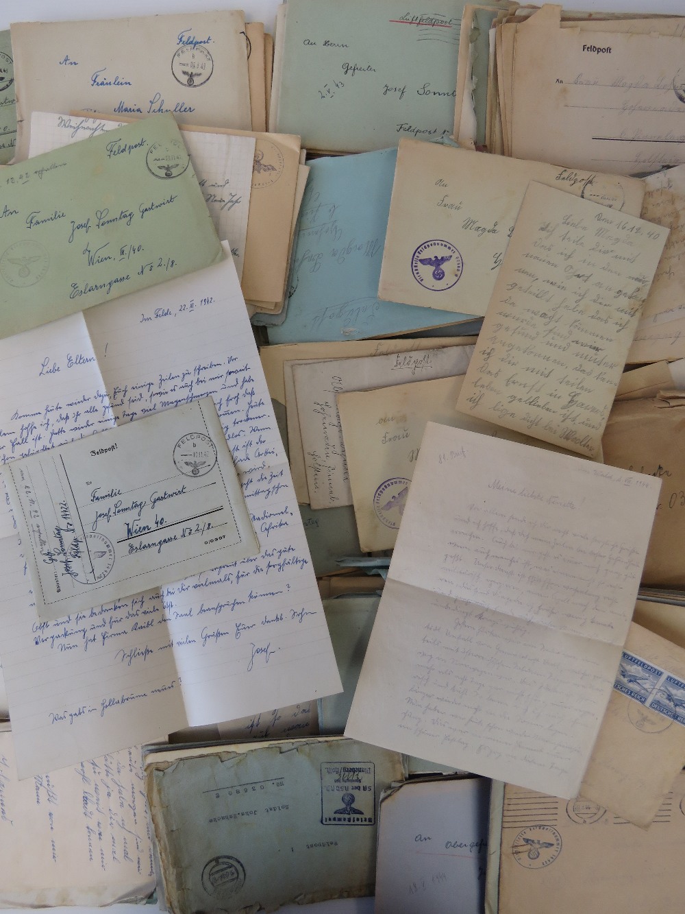 A collection of German WWII hand written