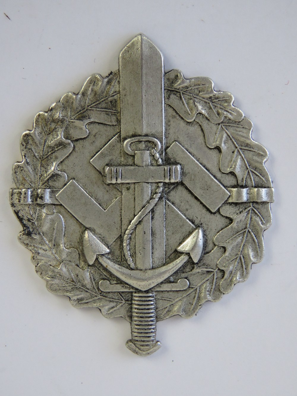 A WWII German Naval silver award in box,