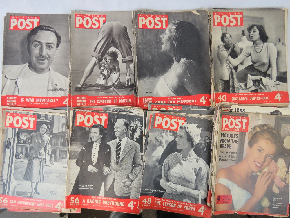 A collection of over 50 issues of Picture Post magazine from 1945-1957; a/f.