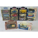 14 Lledo die-cast model vintage and bygone style vehicles: six “Days Gone Vanguard” models;