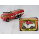 A boxed Corgi Riot Police Wagon No 422 together with an unboxed Corgi Major Airport Crash Truck.