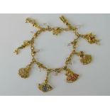 Disney; a charm bracelet featuring eight Disney Princesses, made by the Bradford Exchange,