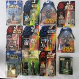 Eleven Star Wars action figures by Hasbro and Kenner from the 1990s including Mace Windu;