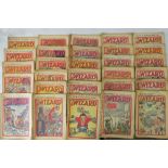 Approximately 110 pre-WWII and WWII era issues of "The Wizard" comic, spanning 1935-1941; a/f.