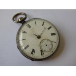 A silver open faced key wind pocket watch, case marked London 1883, casemaker "J.S" and s/n 4007.