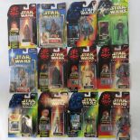 Twelve Star Wars action figures by Hasbro and Kenner from the 1990s including Chewbacca (Empire