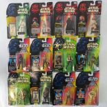 Twelve Star Wars action figures by Hasbro and Kenner from the 1990s including Hoth Chewbacca with