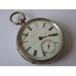 A silver open faced key wind pocket watch by James Reid & Co; Coventry.