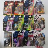 Twelve Star Wars action figures by Hasbro and Kenner from the 1990s including Luke SkyWalker