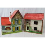 Two vintage dolls houses c1960s slightly a/f.