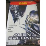 Alien Vs Predator; a pre certification poster for the DVD release, slightly a/f.
