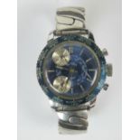 A gents 1960's Globa Sport chronograph style steel cased watch with manual winding Swiss movement,