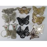 A quantity of butterfly design costume jewellery including ring,