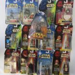 Twelve Star Wars action figures by Hasbro and Kenner from the 1990s including "Hammerhead" with