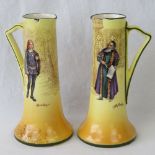 A pair of Royal Doulton Shake sphere ewers being Hamlet and Shylock, each with slight lip damage,