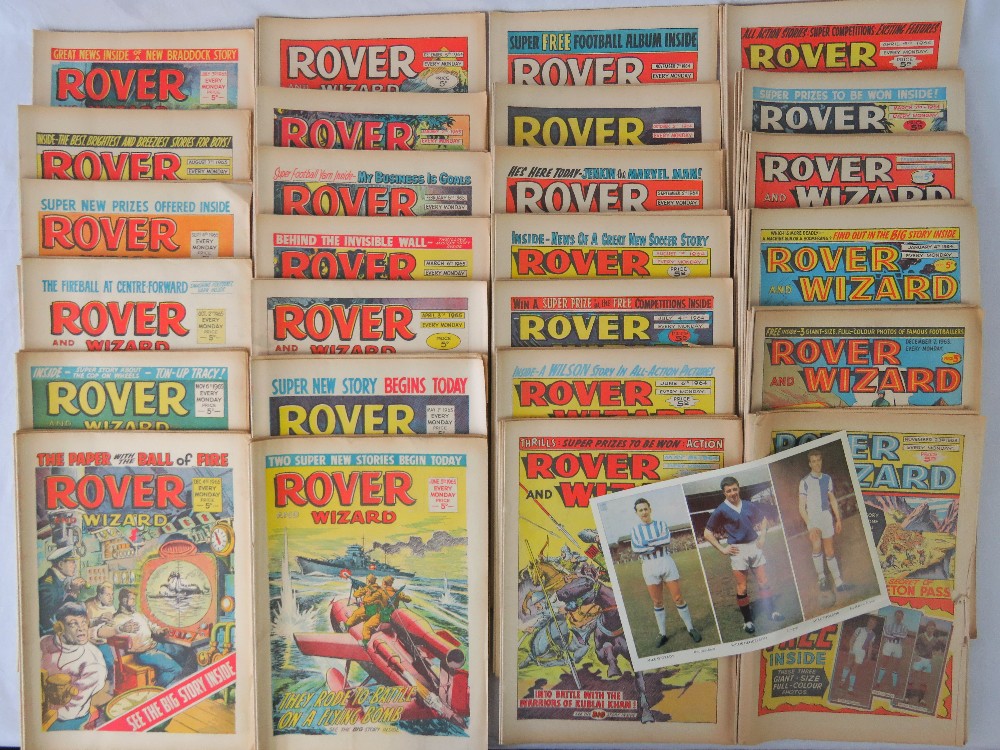 89 retro comics of "Rover and Wizard" spanning 23rd November 1963 to 25th December 1965; a/f.