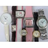 A quantity of mens and ladies watches, including a Avon Hello Kitty example, Sekonda, Ingersoll,