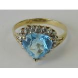 A 14ct gold and topaz ring,