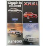 Four as new Ford showroom promotional brochures; Escort RS Turbo, RS 1600i,