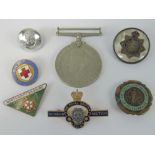 A War Medal 1939-1945, a mother of pearl brooch with applied Army Service Corps insignia, a/f,