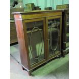 A 19th century mahogany twin glazed door bookcase, having shelves within, 92cm wide.