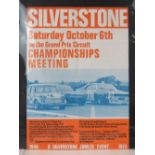 A poster advertising Silverstone Championships Meeting - October 6th 1963, 58 x 42cm.