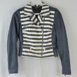 Karen Millen; a 100% lamb leather jacket, each zip tag stamped KM,