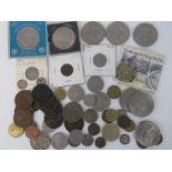 A quantity of coinage including; a 1910 Liberty Nickel,