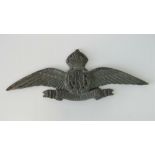 WWII RAF - A large cast bronze winged insignia badge motif c1940s;