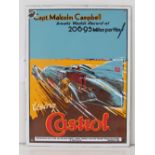 A very fine reproduction enamel advertising sign, “Capt. Malcolm Campbell breaks world record...