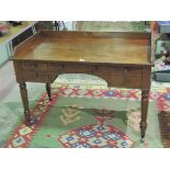 A smart Victorian mahogany desk having central frieze drawer flanked by twin drawers to each side