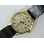 A vintage c1960s Seiko GS Hi-Beat 36000 Bph manual winding 4522-8000 watch, gold plated head,