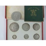 A proof George V half silver set comprising; crown, half crown, florin, shilling, sixpence,