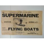 WWI RN & RFC - Supermarine "Flying Boats" - A very rare early 20thC advertising poster c1914;