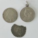 A George III silver shilling, approx 6.