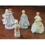 Three Royal Worcester figurines; NSPCC limited edition figurine 'Love',