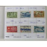 Stamps; Switzerland in five club books, massive catalogue value.