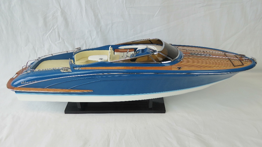 A finely detailed handmade contemporary 1/10th scale static model; Rama Blue Sapphire motor launch, - Image 2 of 2